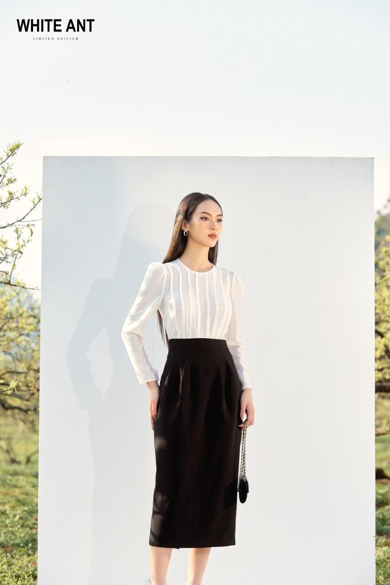 Chân Váy Bút Chì Dáng Dài Nữ White Ant EUNICE PENCIL SKIRT 110100080.100