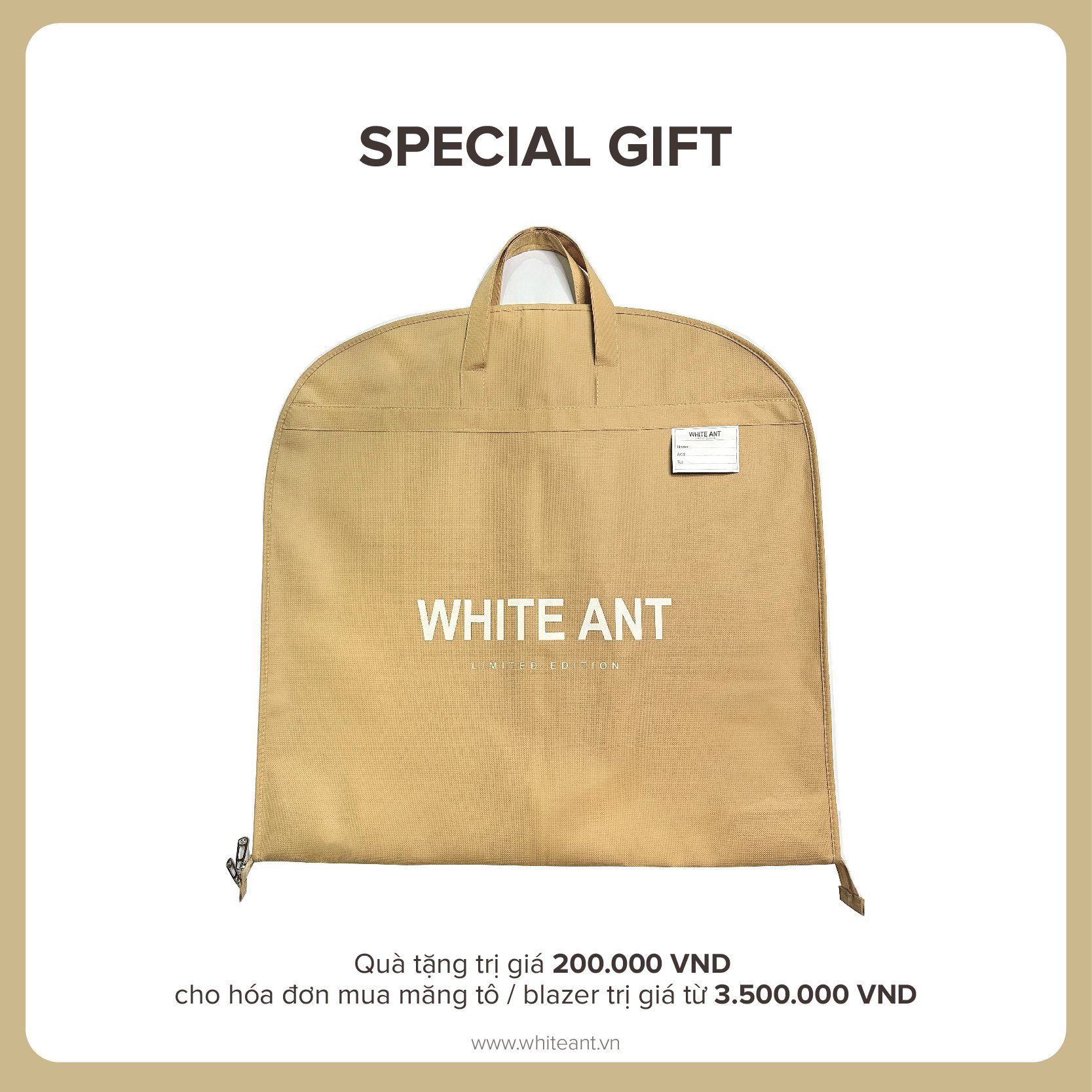 Túi Vải Đựng Áo Măng Tô Và Blazer Nữ White Ant 31000000