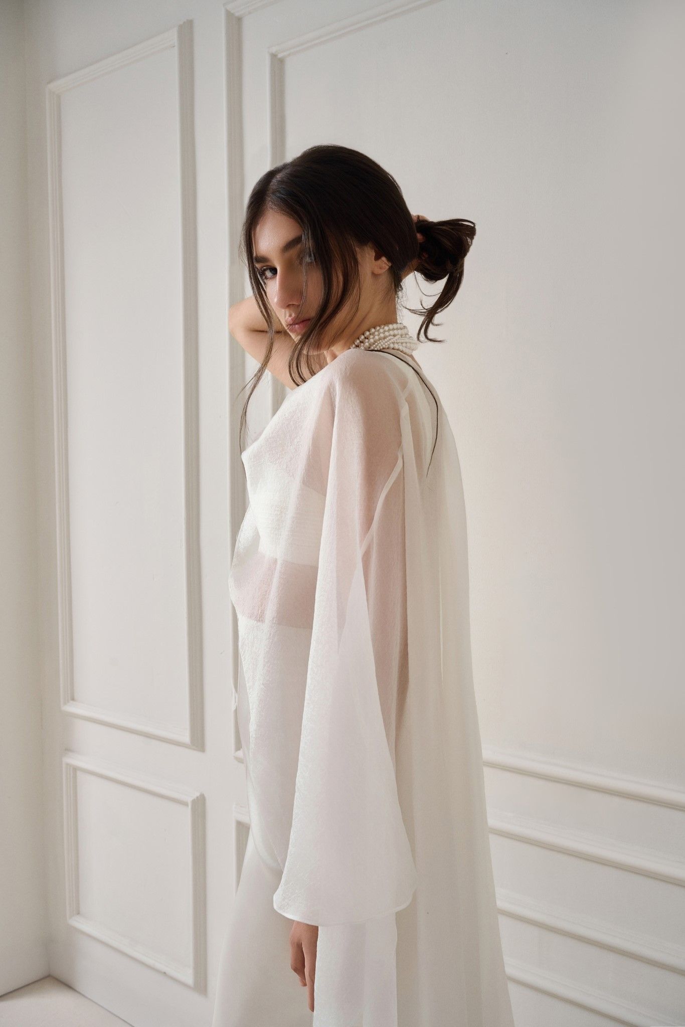 HISM SILK-SATIN LONG SKIRT