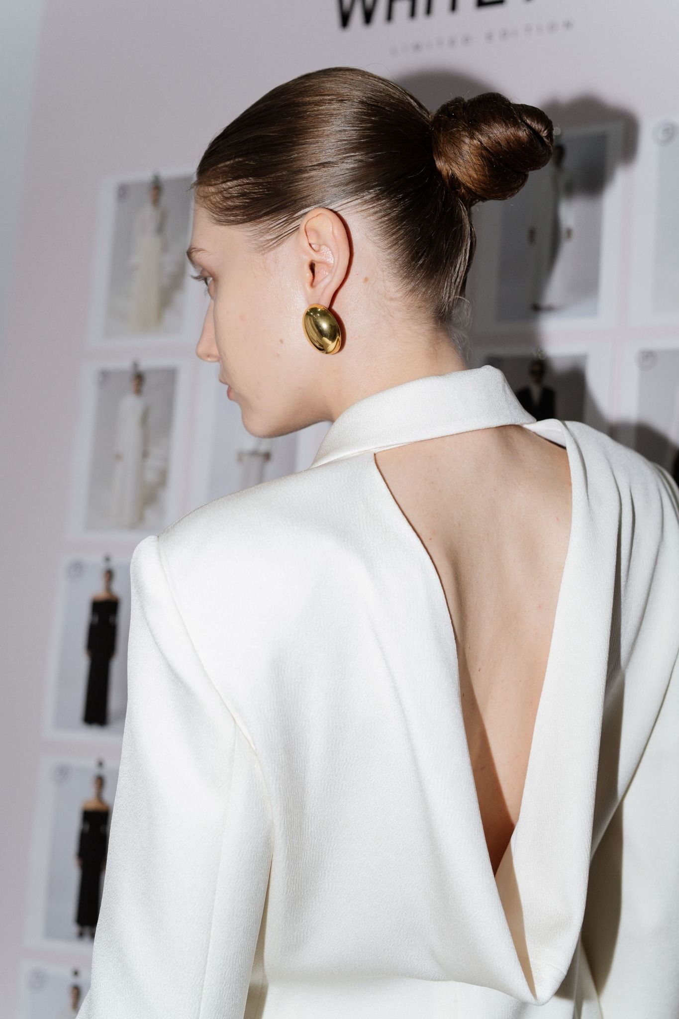 MOLLYA BACKLESS DRAPED WHITE DRESS