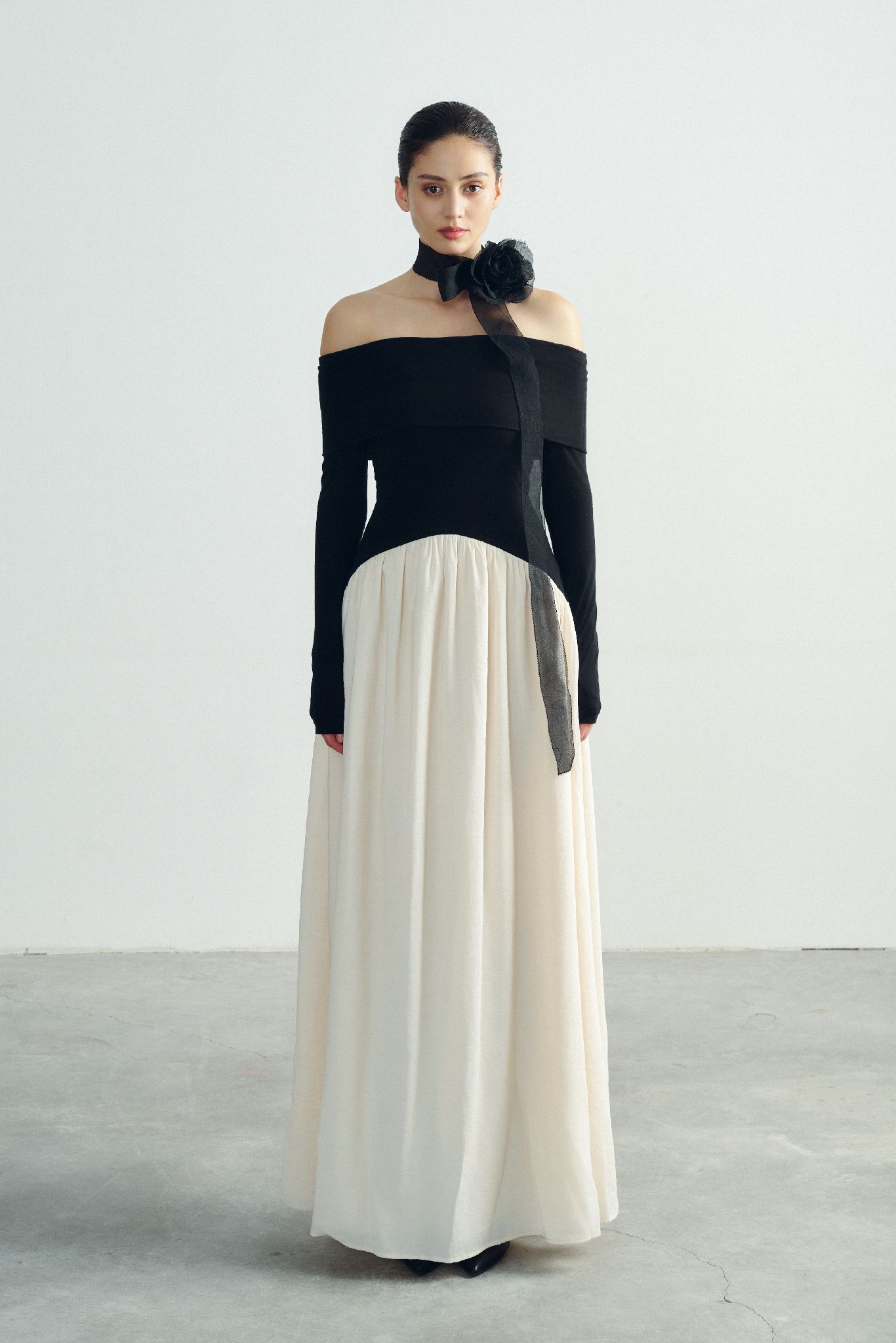 DEMPSEY OF THE SHOULDER DRESS