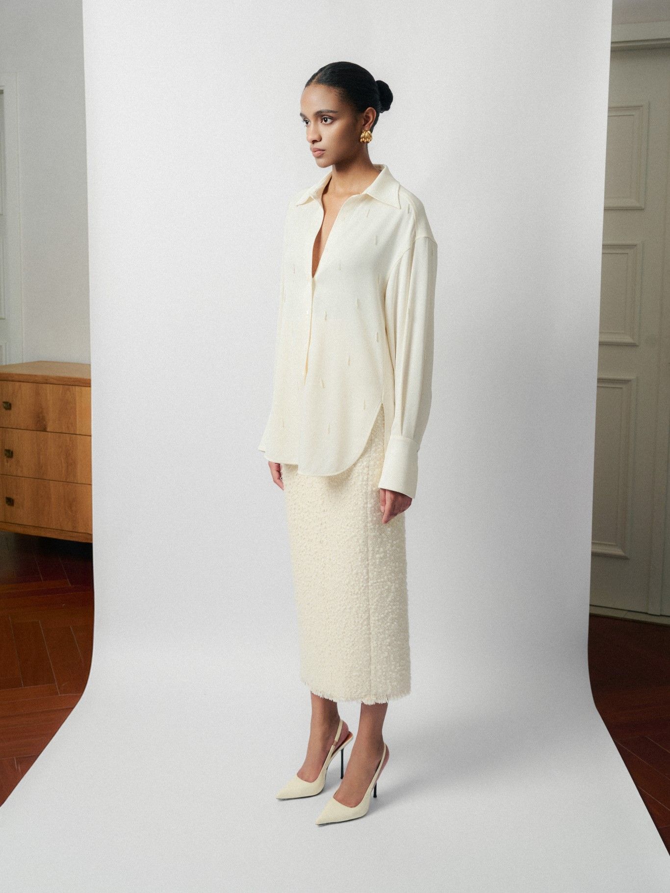 PINA EMB SILK CREPE BLOUSE
