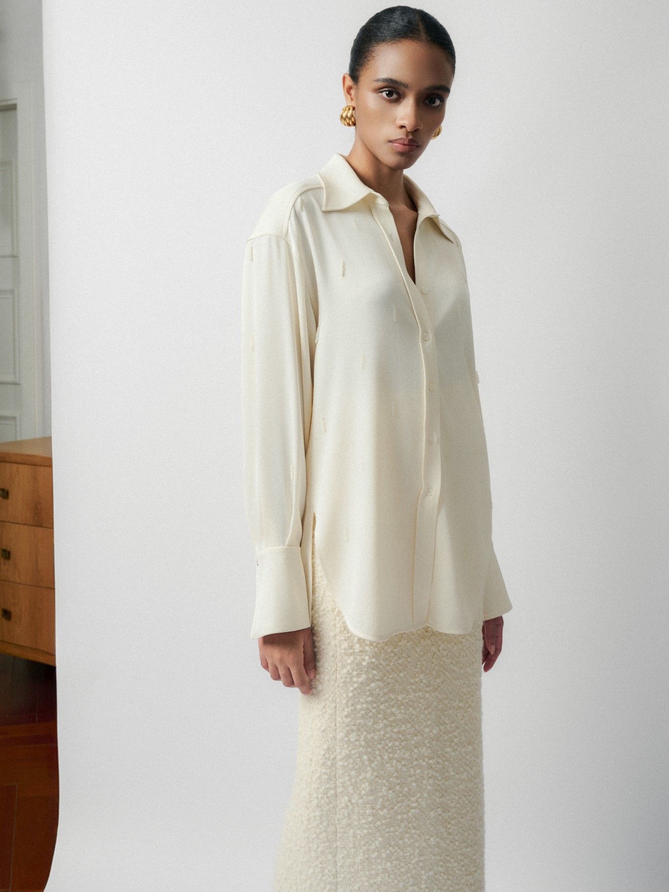 PINA EMB SILK CREPE BLOUSE