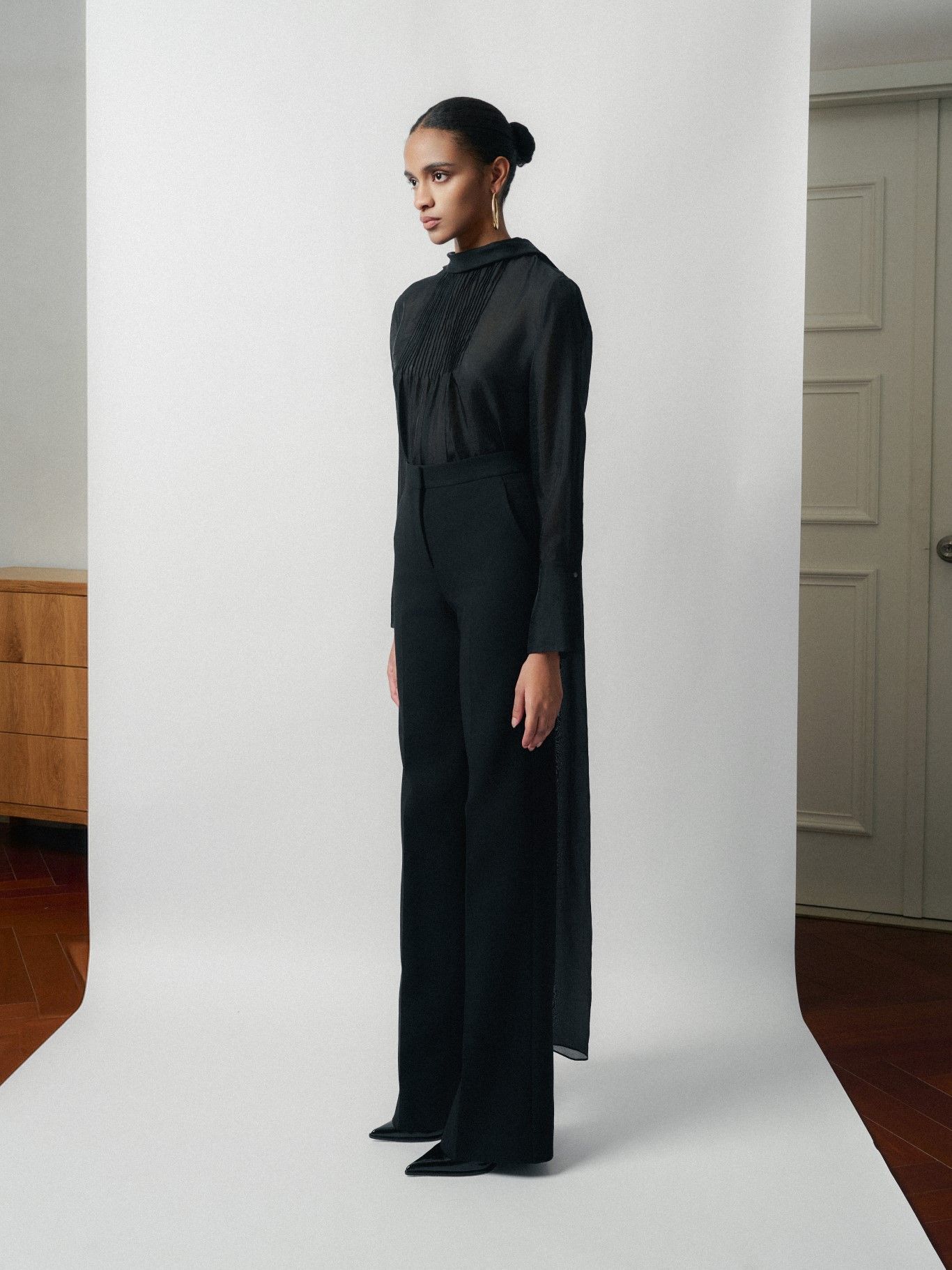 MORA BACKLESS DRAPED BLOUSE
