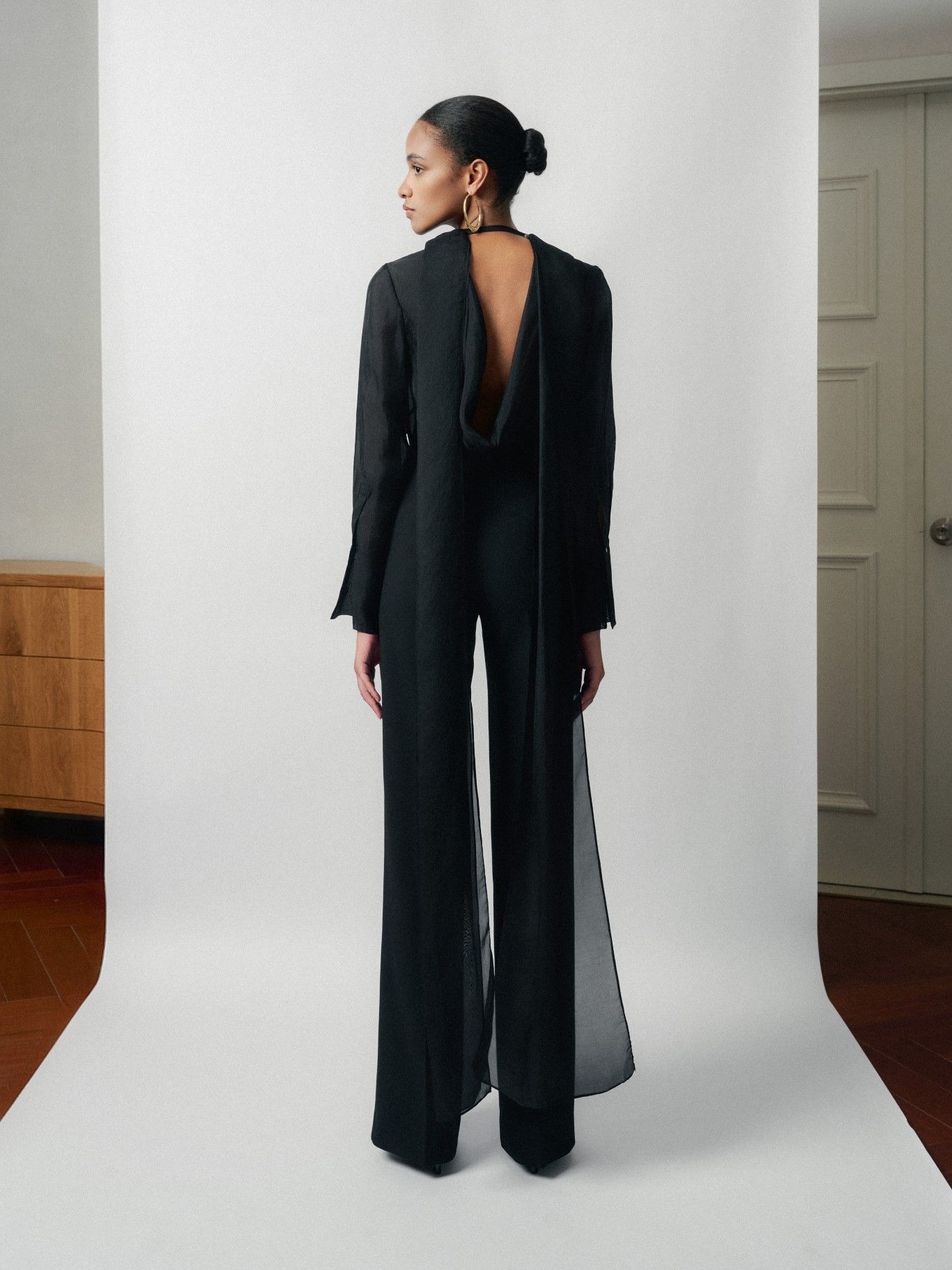 MORA BACKLESS DRAPED BLOUSE