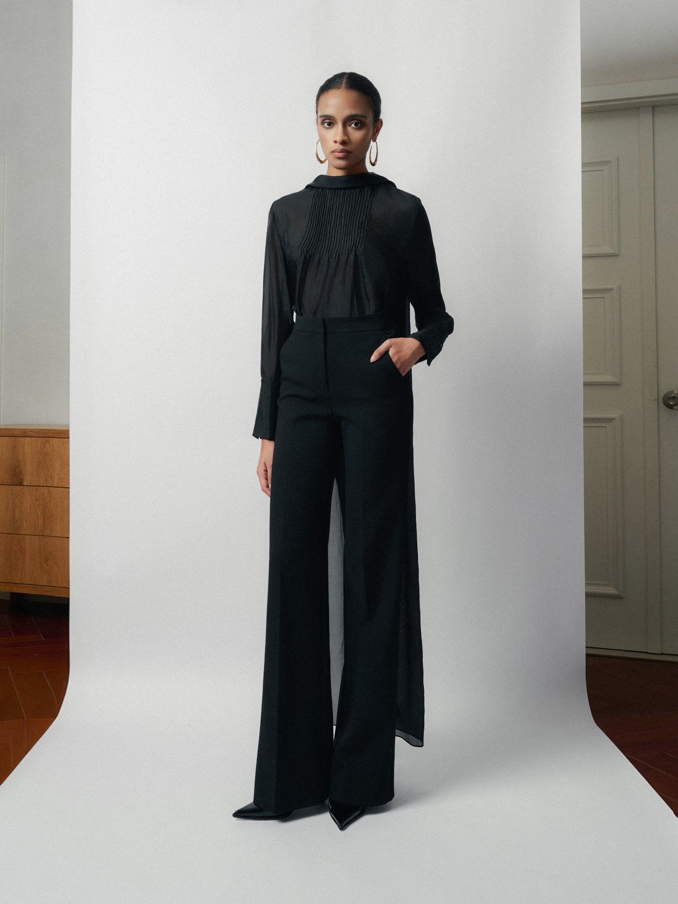 MORA BACKLESS DRAPED BLOUSE