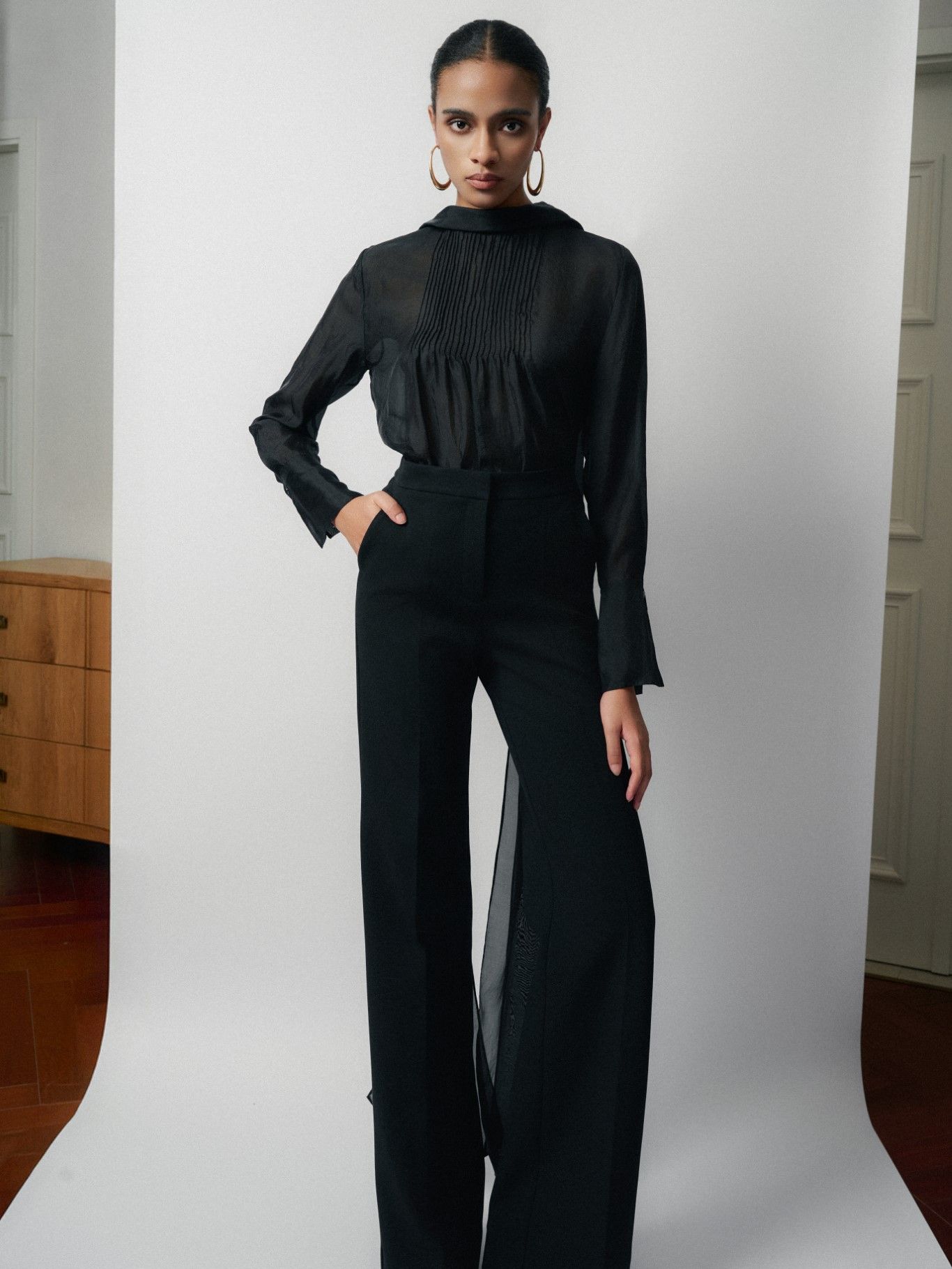 MORA BACKLESS DRAPED BLOUSE