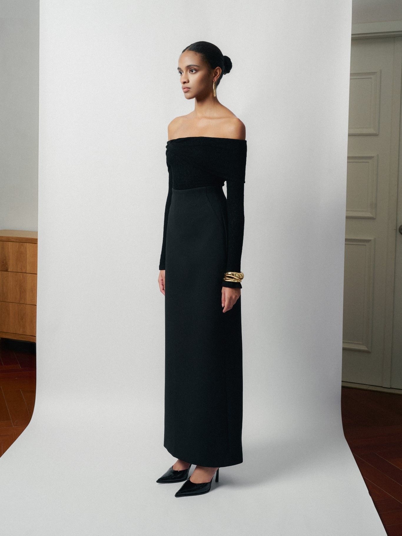 OBIE MAXI BLACK SKIRT