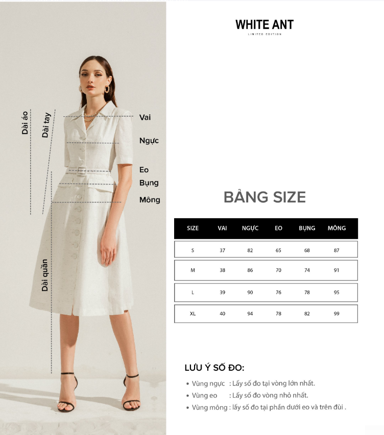 Đầm A In Họa Tiết Nữ White Ant KENZIE A-LINE DRESS 120400227.002