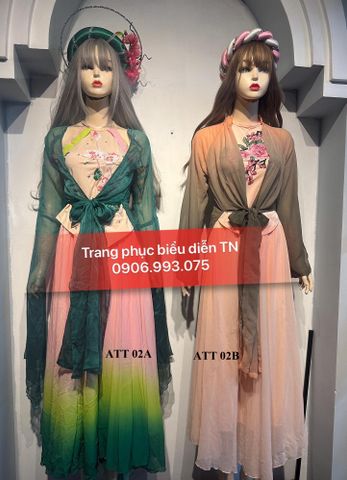  ATT02 (A-B) - Trang phục Áo Tứ Thân Rêu Loang Da 