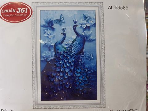 Tranh thêu chữ thập Đôi công xanh 53585 size 52x72cm Tranh thêu chữ thập Đôi công xanh 53585 size 52x72cm
