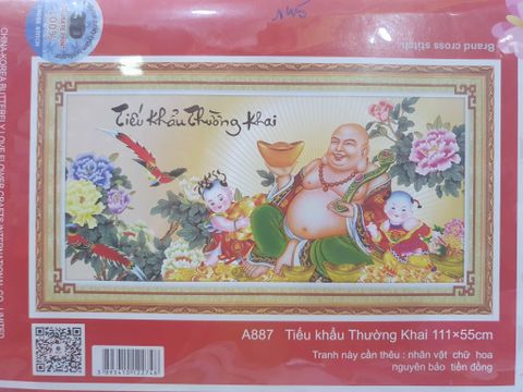 Tranh thêu di lạc Tiếu Khẩu Thường Khai DLH-A887 Tranh thêu di lạc Tiếu Khẩu Thường Khai DLH-A887