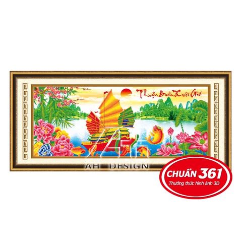 Thuận buồm xuôi gió tranh thêu chữ thập ailuo 53428 Thuận buồm xuôi gió tranh thêu chữ thập ailuo 53428