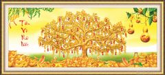 Tranh phát tài thịnh vượng tranh thêu chữ thập ailuo 53530