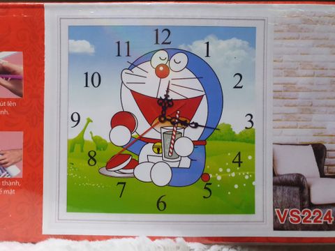 Tranh đính đá hoạt hình đồng hồ doremon VS224 38x38cm Tranh đính đá hoạt hình đồng hồ doremon VS224 38x38cm