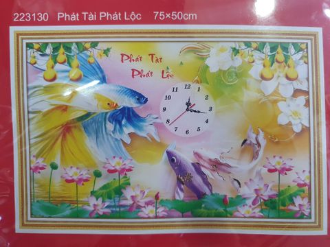 Tranh thêu chữ thập Phát tài phát lộc DLH-223130 Tranh thêu chữ thập Phát tài phát lộc DLH-223130