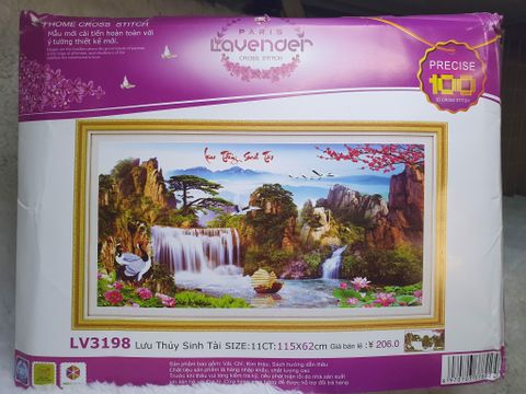 Tranh thêu chữ thập Lưu thuỷ sinh tài loại chưa thành phẩm 115x62cm Tranh thêu chữ thập Lưu thuỷ sinh tài loại chưa thành phẩm 115x62cm