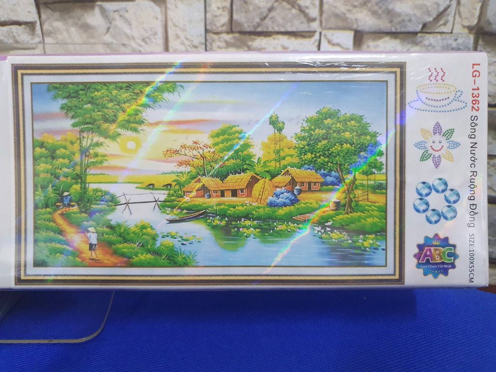 Tranh đính đá Phong Cảnh Làng Quê LG-1362 size 100x55cm – View Life