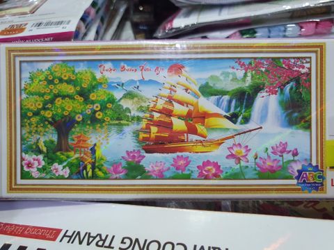 Tranh đính đá cây tiền Thuận buồm xuôi gió LG-1397 150x67cm Tranh đính đá cây tiền Thuận buồm xuôi gió LG-1397 150x67cm