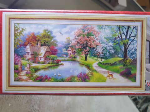 Tranh đính đá phong cảnh Ngôi nhà thần tiên Tranh đính đá phong cảnh Ngôi nhà thần tiên