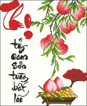 Tranh thêu chữ Thọ 4 IST042 / PST042 Tranh thêu chữ Thọ 4 IST042 / PST042