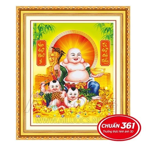 Tranh thêu chữ thập Phật Di Lặc Aluo 53357 Tranh thêu chữ thập Phật Di Lặc Aluo 53357