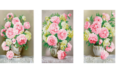 Tranh gắn đá Hoa Khai Phú Quý 115x50cm Tranh gắn đá Hoa Khai Phú Quý 115x50cm
