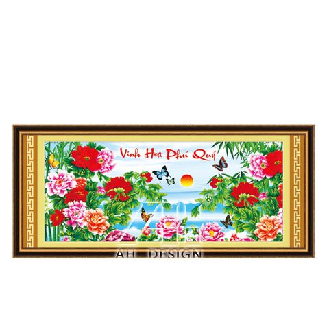 Tranh thêu chữ thập Ailuo Vinh Hoa Phú Quí 53426 Tranh thêu chữ thập Ailuo Vinh Hoa Phú Quí 53426