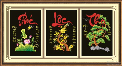 Tranh gắn đá KIAI loại chưa làm Phúc Lộc Thọ 88573 Tranh gắn đá KIAI loại chưa làm Phúc Lộc Thọ 88573
