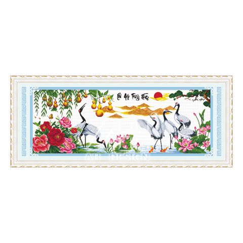 Tranh thêu chữ thập Ailuo Phú quý trường thọ 51367 Tranh thêu chữ thập Ailuo Phú quý trường thọ 51367
