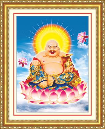 Tranh gắn đá Ailuo Phật Tiếu khẩu thường khai (Hoa sen) 77476 Tranh gắn đá Ailuo Phật Tiếu khẩu thường khai (Hoa sen) 77476