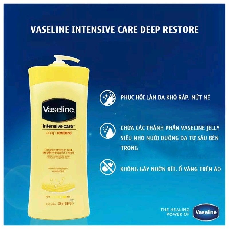Sữa Dưỡng Thể Vaseline Intensive Care Deep Restore, 725ml