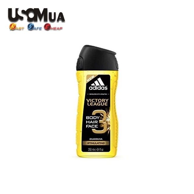 Gel Tắm, Gội, Rửa Mặt Adidas 3in1 Victory Leauge, Guarana Stimulating, 250ml