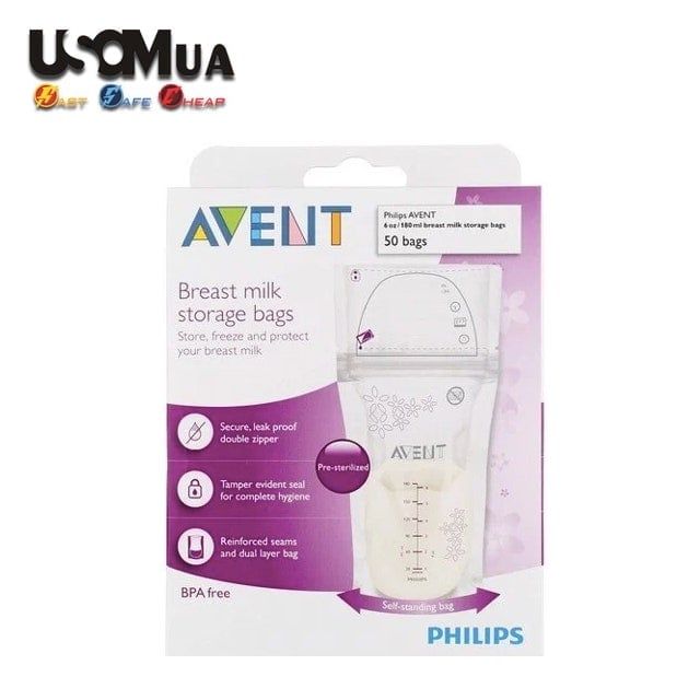 Túi Trữ Sữa Philips Avent 180ml, 50 Bags