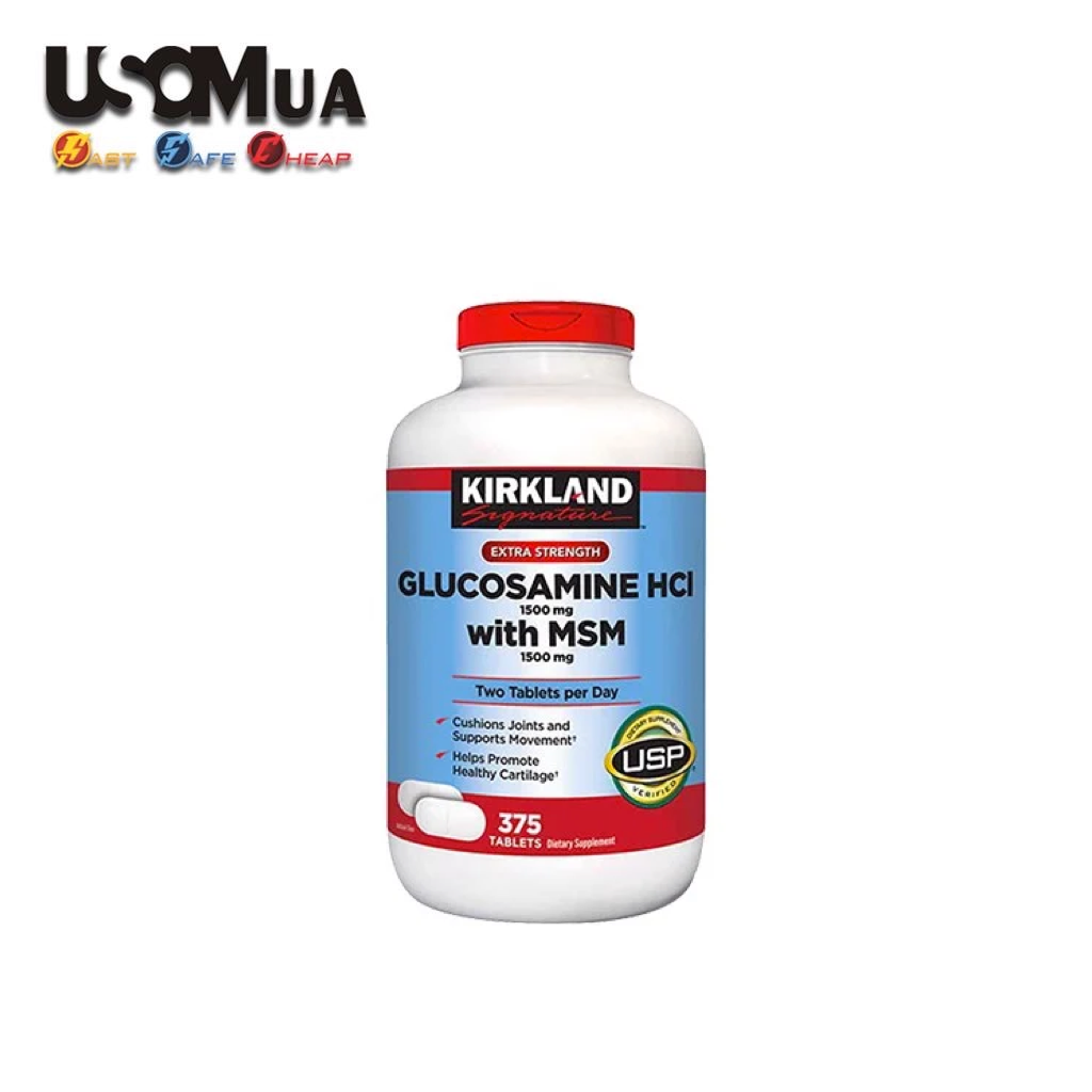 TPCN Kirkland Signature Glucosamine HCL 1500mg With MSM 1500mg, 375 Tablets
