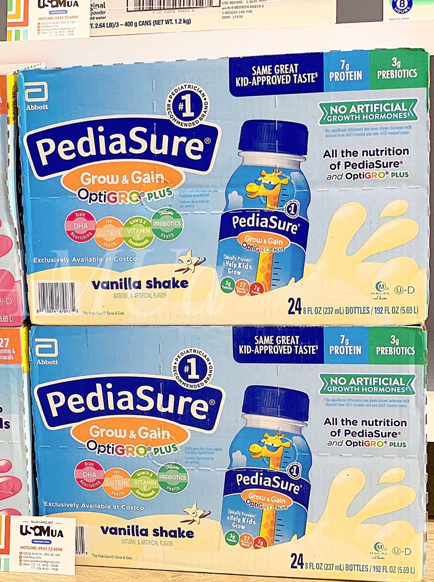 Sữa Nước PediaSure Grow & Gain OptiGRO Vanilla Shake, 237ml x 24 Chai