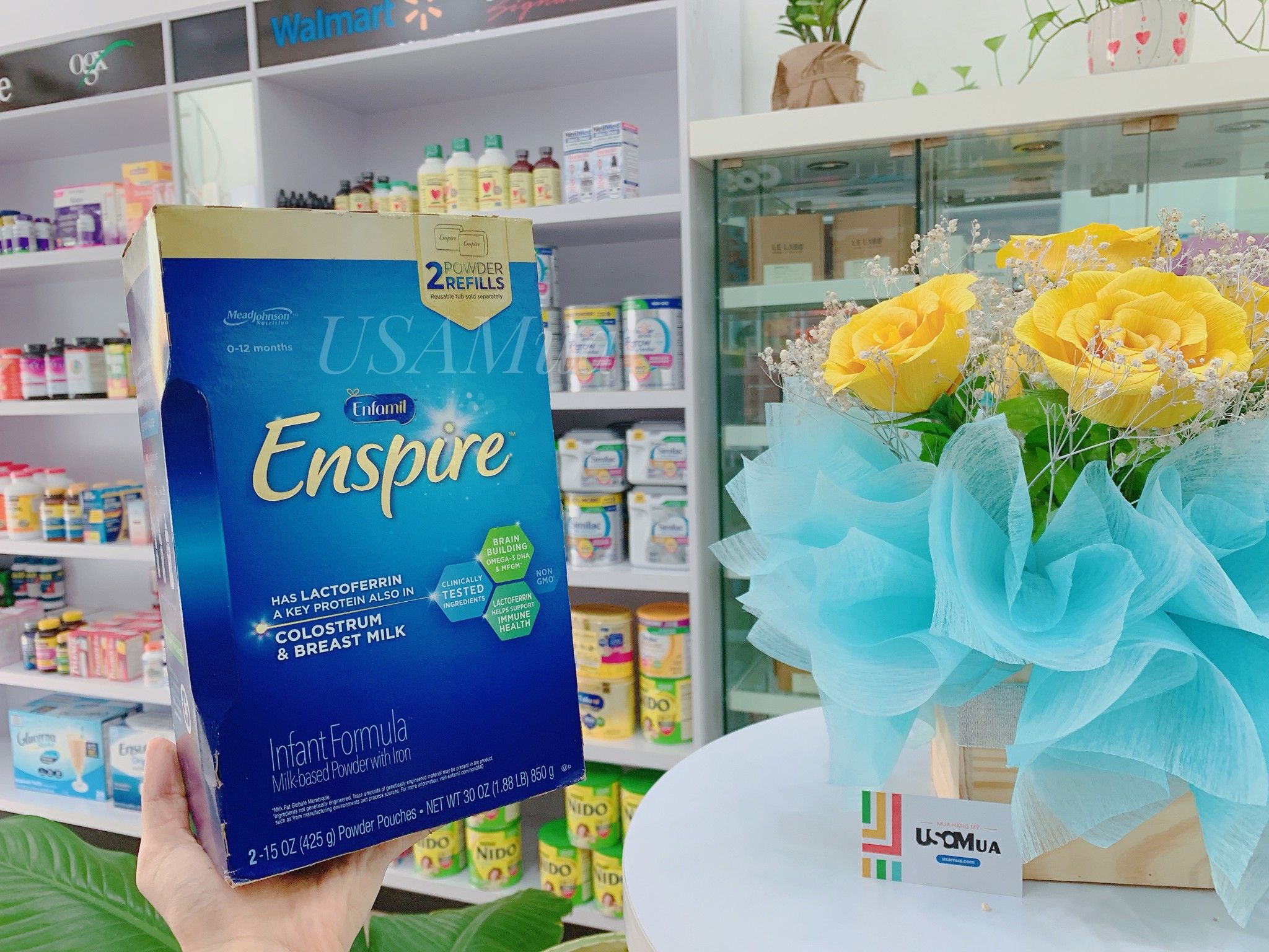 Sữa Enfamil ENSPIRE Non-GMO Infant Formula, 0-12 Months, 850g (2 x 425g)