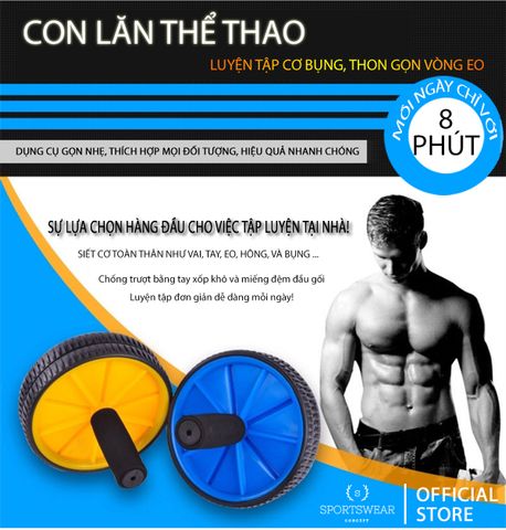  CON LĂN THỂ THAO 2 BÁNH LUYỆN TẬP CƠ BỤNG, THON GỌN VÒNG EO THÍCH HỢP MỌI ĐỐI TƯỢNG 2021 