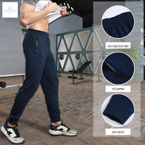  Quần dài thể thao tập gym túi zipper Lie Xing 