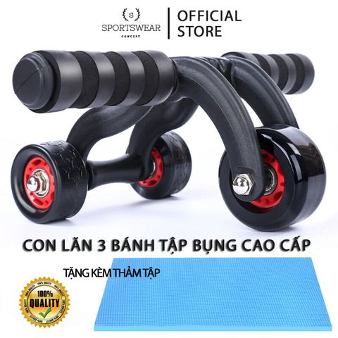  Con lăn tập cơ bụng 3 bánh Sportswear Concept tặng thảm lót dụng cụ tập luyện tại nhà giúp săn chắc cơ bụng vòng eo 