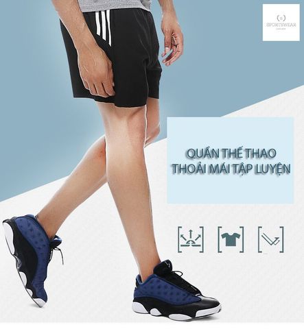  Quần short tập gym thể thao 3 sọc 