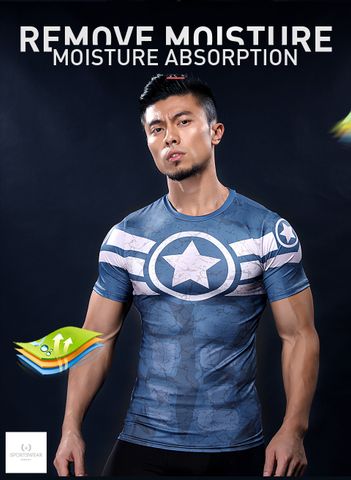  Áo tập gym thể thao Avengers CAPTAIN AMERICA 