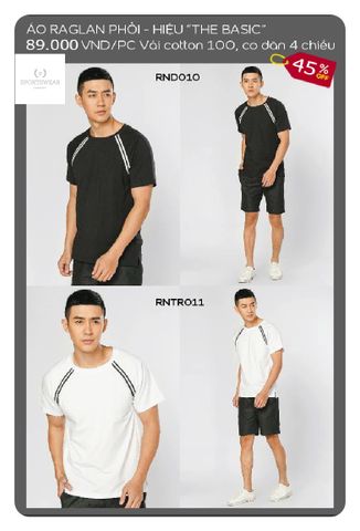  Áo thun nam cổ tròn sọc vai S.BASIC Sportswear Concept 