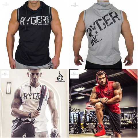  Áo Hoodie tập gym không tay Ryderwear 