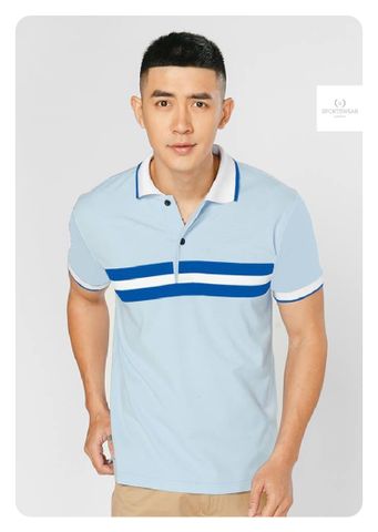  Áo thun nam cổ sọc xanh phối S.BASIC Sportswear Concept 