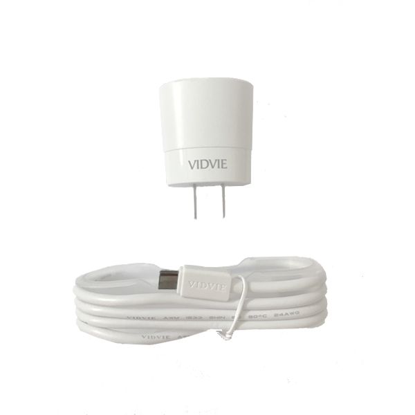 Bộ sạc iPhone Vidvie PLM308 kèm Cáp iPhone trắng