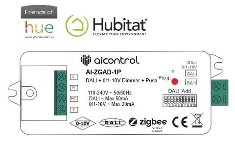 AI Control | Bộ Điều Khiển Dimmer 0/1-10V Hoặc Dali, Có Nút Nhấn