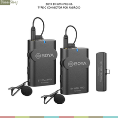  Boya BY-WM4 Pro-K5 / Pro-K6 - Micro gài áo không dây sóng 2.4g, cổng Type-C cho smartphone 