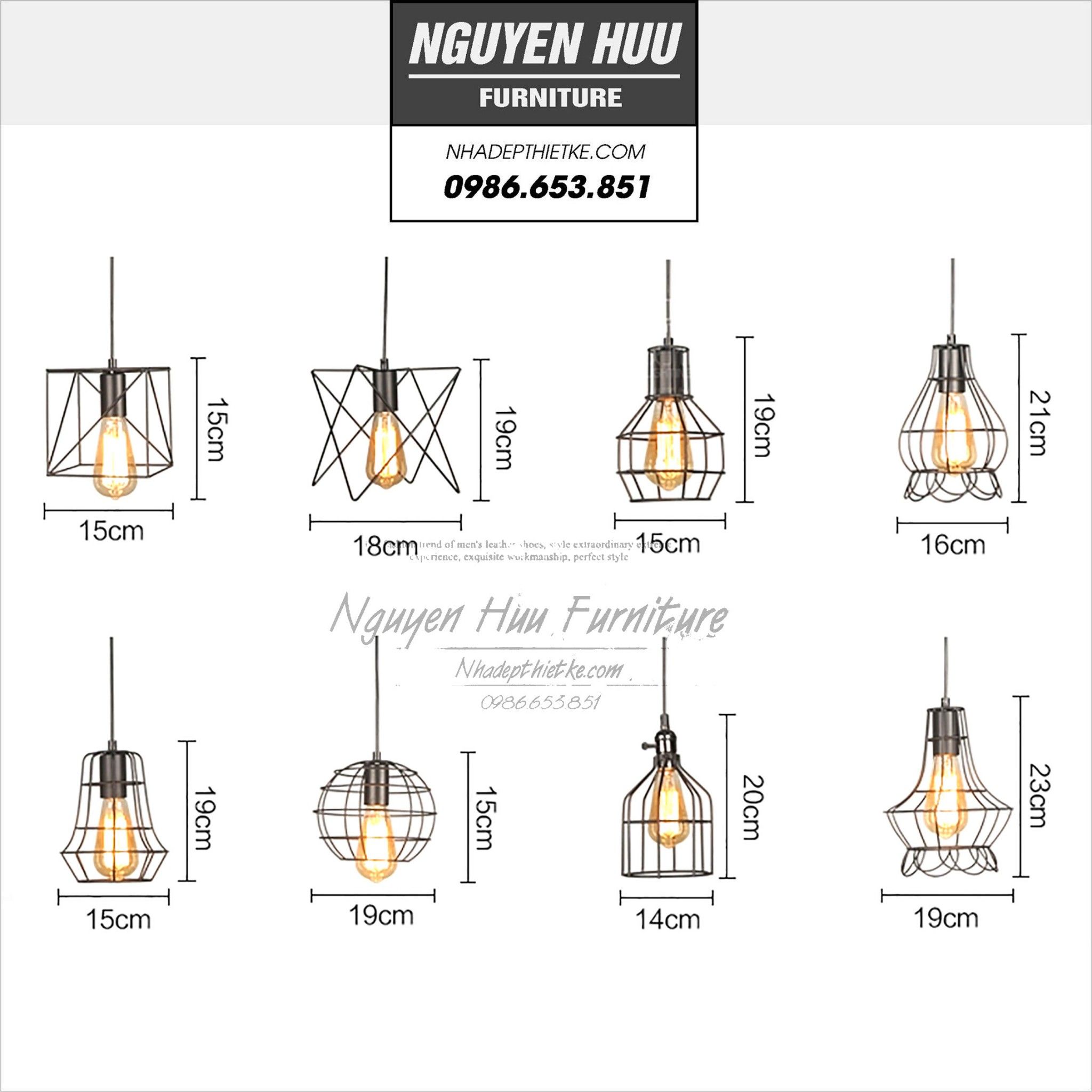 TH 023 - Đèn thả rọ sắt