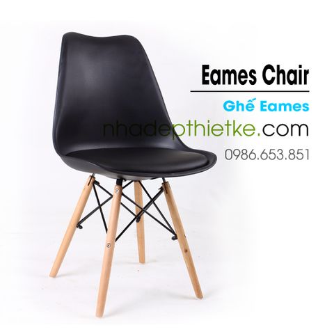  Ghế Eames chân gỗ nệm da 